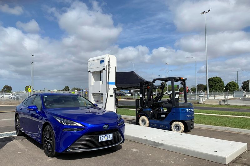 &copy; Reuters. A view of the hydrogen refuelling site that Toyota opened at their former car plant in the Altona suburb of Melbourne