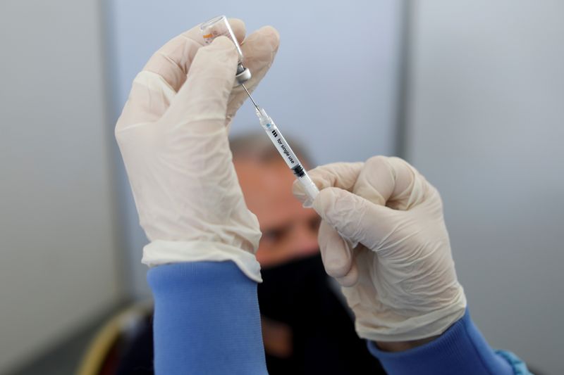&copy; Reuters. Mass vaccination program in Tirana