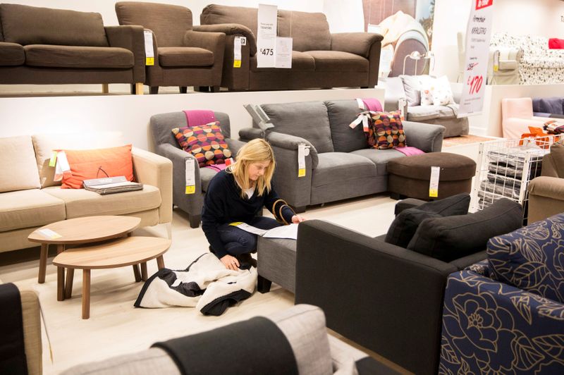 &copy; Reuters. FILE PHOTO: A shopper browses in IKEA store in Wembley, north London