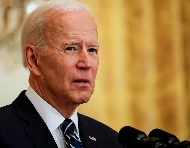 &copy; Reuters. Presidente dos EUA, Joe Biden, em coletiva de imprensa na Casa Branca