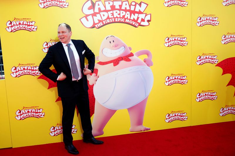 &copy; Reuters. Author Dav Pilkey attends the premiere of &quot;Captain Underpants: The First Epic Movie&quot; at the Regency Village Theater in Los Angeles