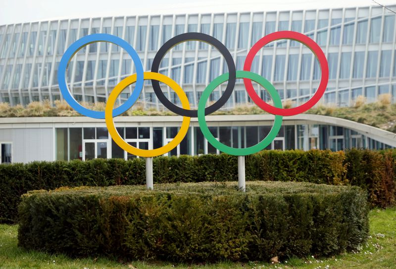 &copy; Reuters. Anéis Olímpicos na sede do COI em Lausanne