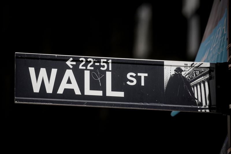 &copy; Reuters. The Wall St. sign is seen near the NYSE in New York