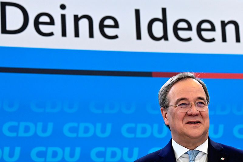 &copy; Reuters. FILE PHOTO: CDU head Laschet holds news conference for general election programme in Berlin