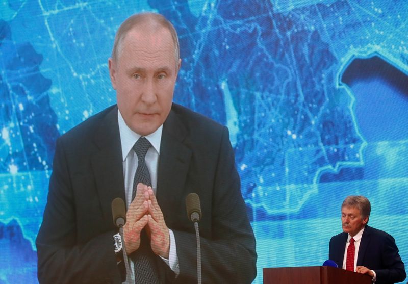 &copy; Reuters. Kremlin spokesman Dmitry Peskov attends President Vladimir Putin&apos;s annual end-of-year news conference in Moscow
