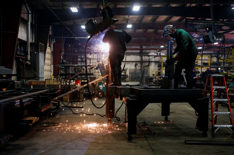 &copy; Reuters. Matt Arnold, CEO of Look Trailers, tours the company&apos;s utility trailer manufacturing facility in Middlebury