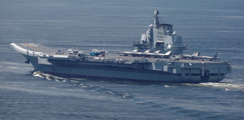 &copy; Reuters. FILE PHOTO: China&apos;s aircraft carrier Liaoning departs Hong Kong