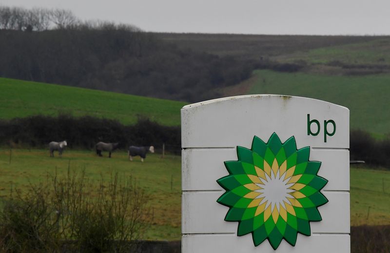 &copy; Reuters. FILE PHOTO: BP signage is seen at a service station near Brighton, Britain