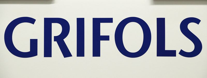 &copy; Reuters. El logotipo de Grifols durante la junta de accionistas de 2018 en su sede en Sant Cugat del Vallés