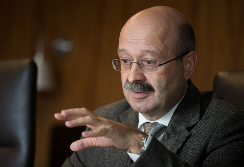 &copy; Reuters. Otkritie Bank&apos;s Chief Executive Officer Mikhail Zadornov reacts during an interview with Reuters in Moscow