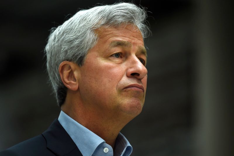 &copy; Reuters. JP Morgan CEO Jamie Dimon speaks at a Remain in the EU campaign event attended by Britain&apos;s Chancellor of the Exchequer George Osborne (not shown) at JP Morgan&apos;s corporate centre in Bournemouth