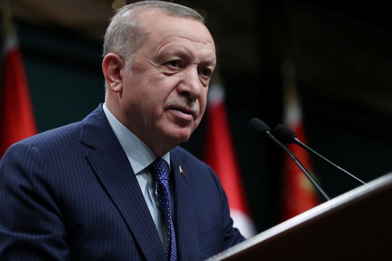 &copy; Reuters. Erdogan faz pronunciamento em Ancara