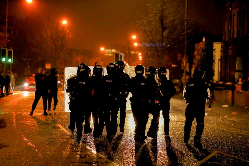 &copy; Reuters. Protests in Belfast