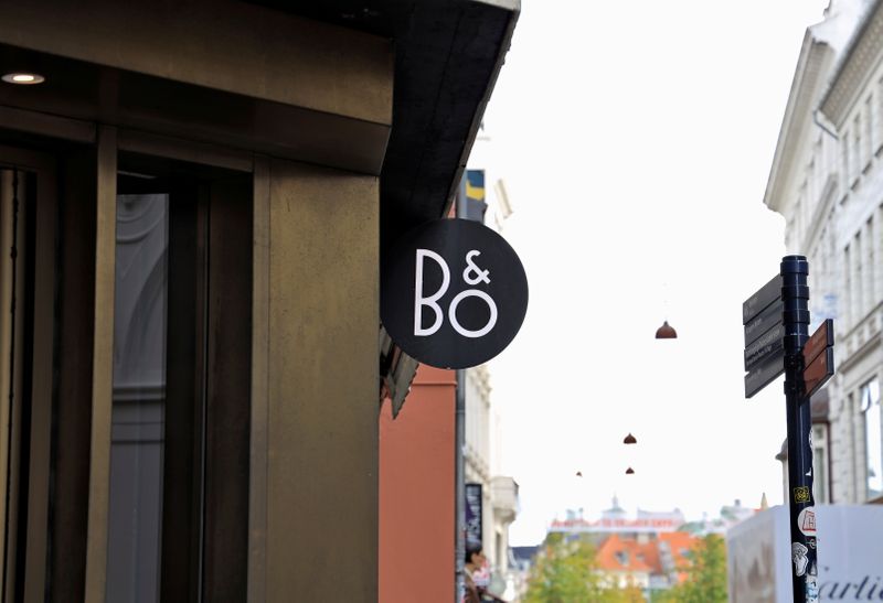 &copy; Reuters. FILE PHOTO: Bang &amp; Olufsen&apos;s sign is seen at their flagship store in Copenhagen