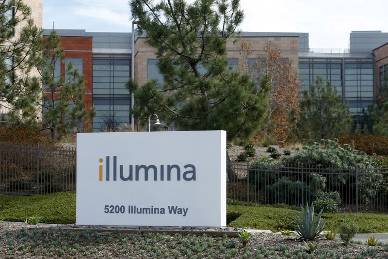 &copy; Reuters. FILE PHOTO: The offices of gene sequencing company Illumina Inc are shown in San Diego, California
