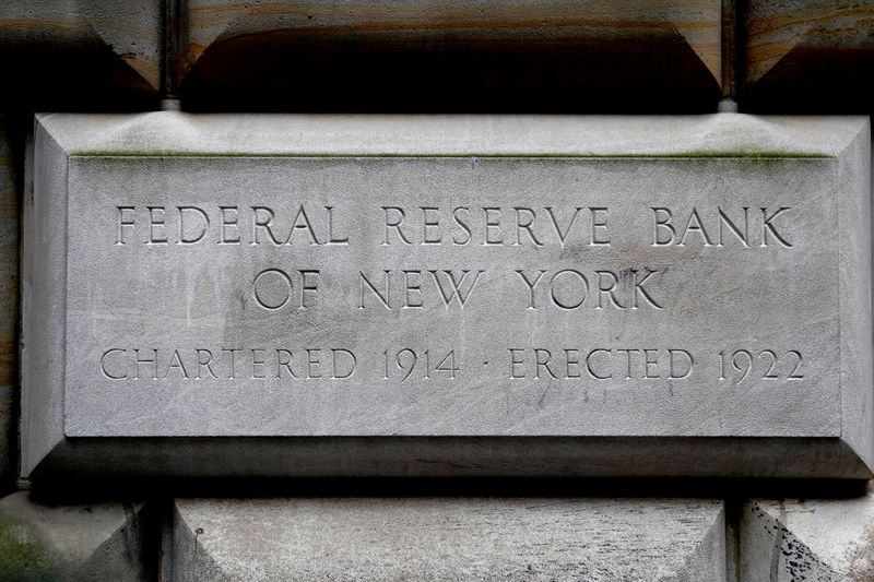 &copy; Reuters. The cornerstone for the Federal Reserve Bank of New York is pictured in the Manhattan borough of New York City