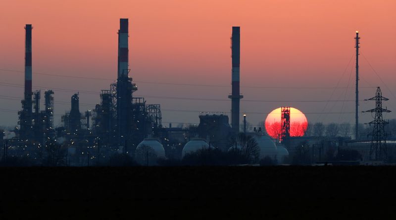 &copy; Reuters. Views of Total Grandpuits oil refinery