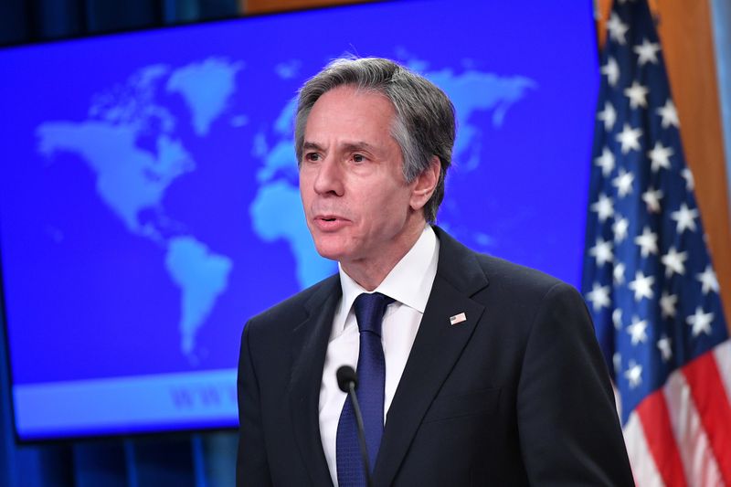 &copy; Reuters. FILE PHOTO: &quot;2020 Country Reports on Human Rights Practices&quot; release at the State Department in Washington