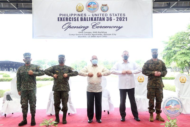 &copy; Reuters. The Armed Forces of the Philippines (AFP) and United States Military open the 36th Balikatan Exercise (BK36-21) at Camp Aguinaldo