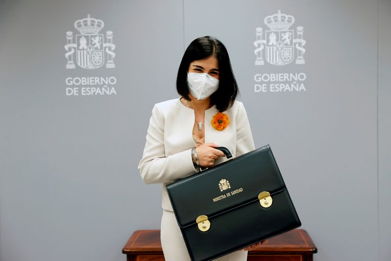 &copy; Reuters. Il ministro della Sanità spagnolo Carolina Darias durante la cerimonia di inaugurazione