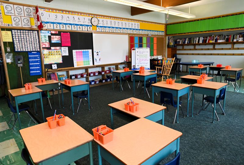 &copy; Reuters. A grade two classroom awaits students at Hunter&apos;s Glen Junior Public School in Scarborough