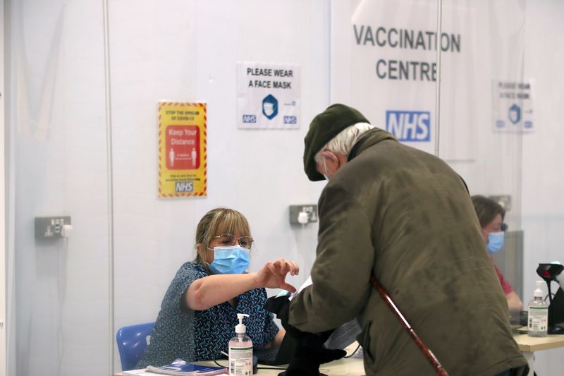 &copy; Reuters. COVID-19 vaccinations in Blackburn