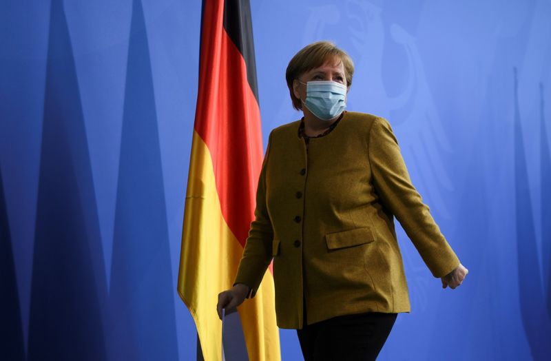 &copy; Reuters. Chanceler alemã, Angela Merkel, faz pronunciamento em Berlim