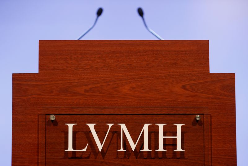 &copy; Reuters. A LVMH luxury group logo is seen prior to the announcement of their 2019 results in Paris