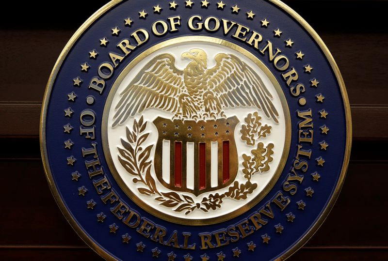 &copy; Reuters. The seal for the Board of Governors of the Federal Reserve System is displayed in Washington