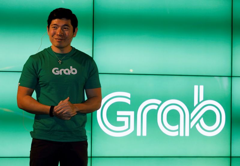 &copy; Reuters. FILE PHOTO: Grab&apos;s CEO Anthony Tan speaks during Grab&apos;s fifth anniversary news conference in Singapore