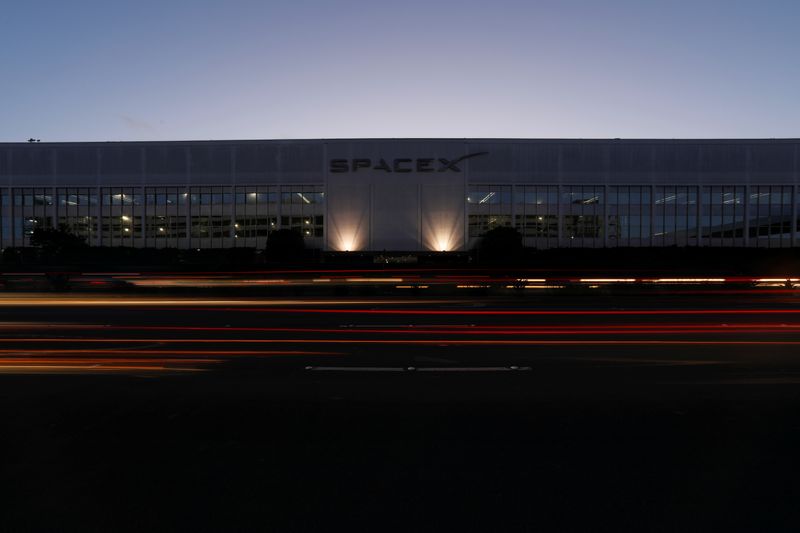 &copy; Reuters. SpaceX headquarters is shown in Hawthorne, California.