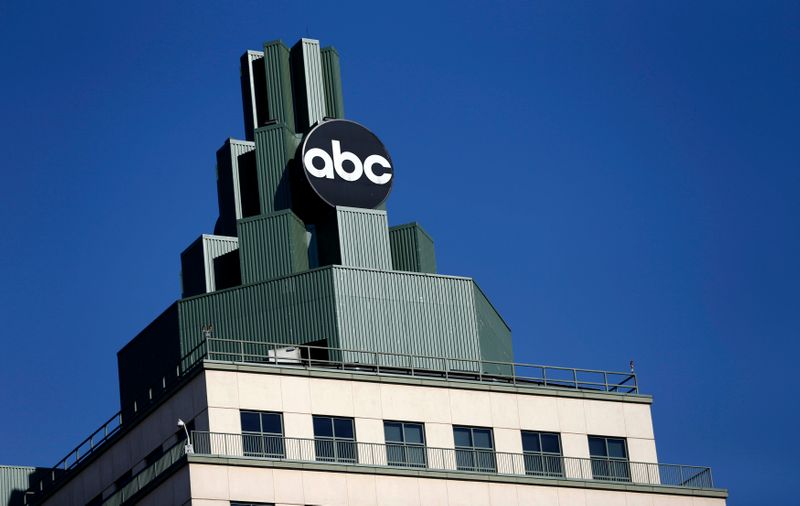 &copy; Reuters. A logo for ABC is pictured atop a building in Burbank