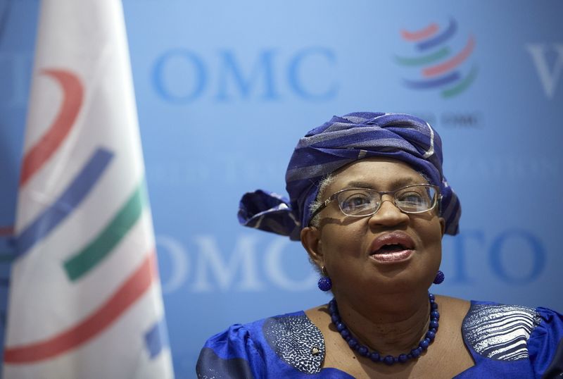 &copy; Reuters. WTO Director-General Ngozi attends an interview with Reuters at the WTO headquarters in Geneva