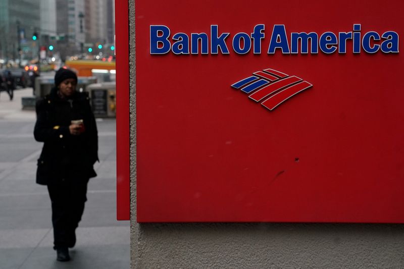 &copy; Reuters. FOTO DE ARCHIVO: El logotipo de Bank of America en Manhattan