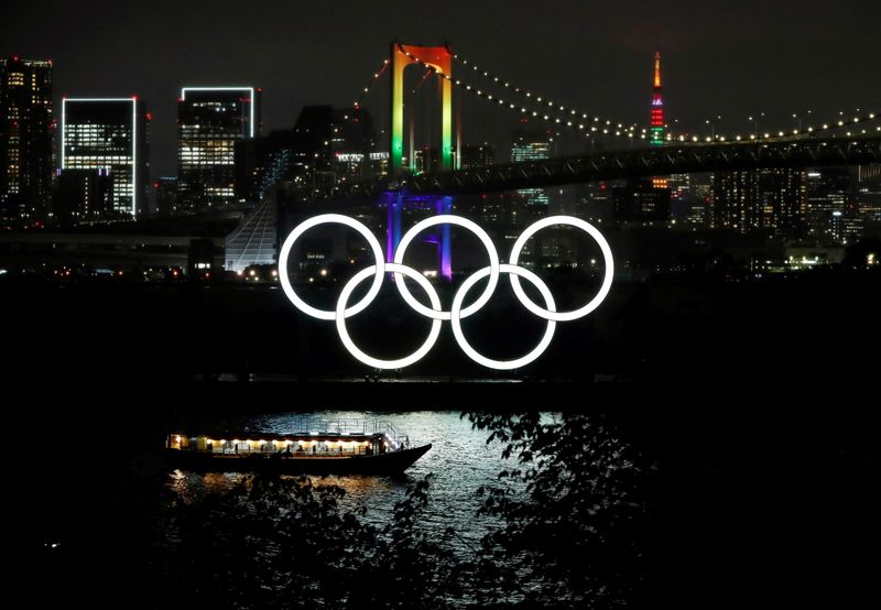 &copy; Reuters. Anéis Olímpicos em Tóquio