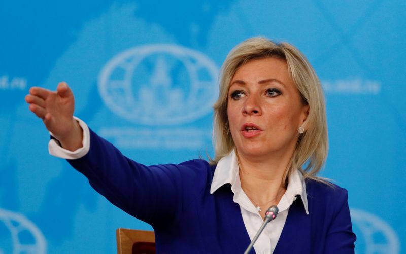 &copy; Reuters. Russia&apos;s Foreign Ministry spokeswoman Maria Zakharova attends the annual news conference of the acting Foreign Minister Sergei Lavrov in Moscow