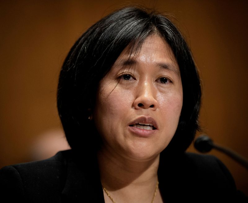 &copy; Reuters. FILE PHOTO: U.S. Senate Finance Committee conducts hearing on nomination of Katherine Tai to be U.S. Trade Representative.