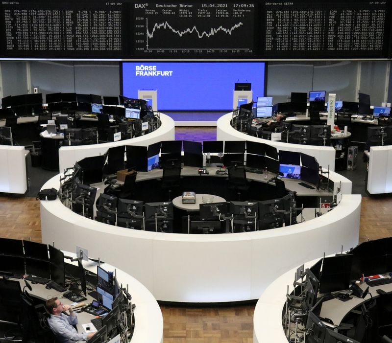 © Reuters. The German share price index DAX graph is pictured at the stock exchange in Frankfurt