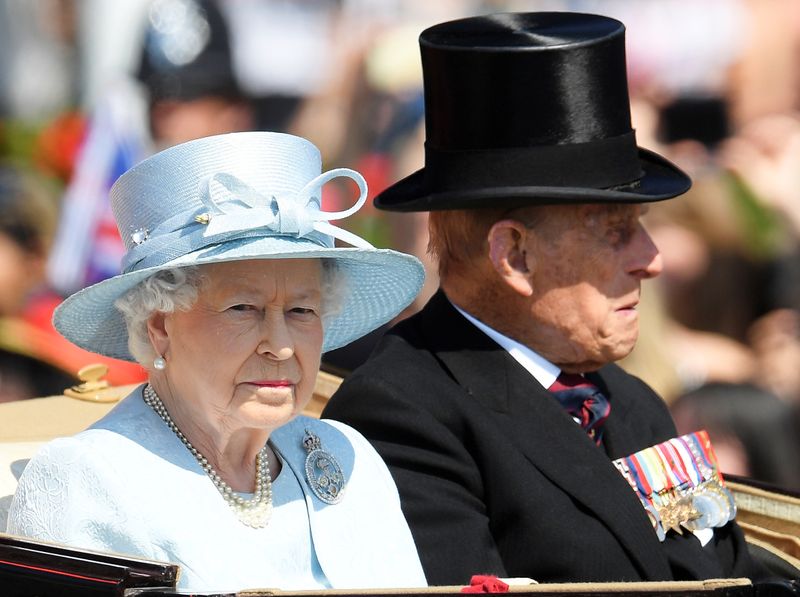 &copy; Reuters. Britain&apos;s Queen Elizabeth and Prince Philip attend Trooping the Colour in London