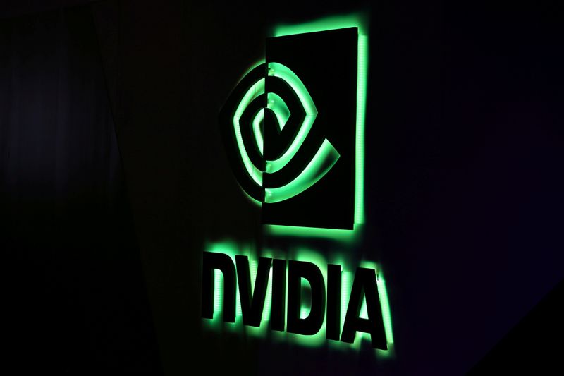 © Reuters. NVIDIA logo shown at SIGGRAPH 2017