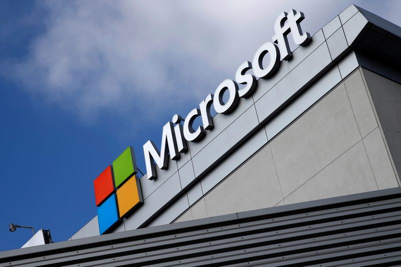 © Reuters. Logo da Microsoft fotografado em Los Angeles, EUA