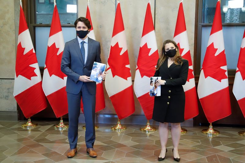 &copy; Reuters. Canada presents 2021 budget with stimulus for post-pandemic economic recovery, in Ottawa