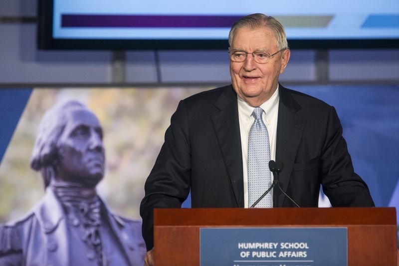 &copy; Reuters. Former Vice President Walter Mondale speaks at an event held in his honor at The George Washington University in Washington