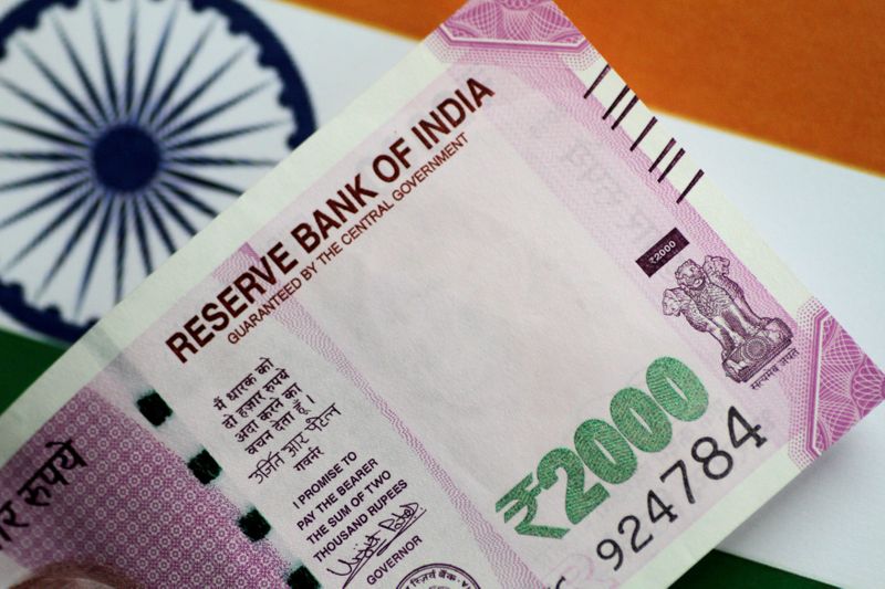 &copy; Reuters. FILE PHOTO: Illustration photo of an India Rupee note