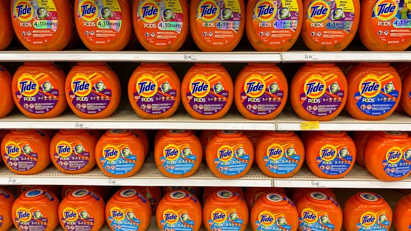 &copy; Reuters. Tide laundry pods made by Procter and Gamble are shown for sale in California