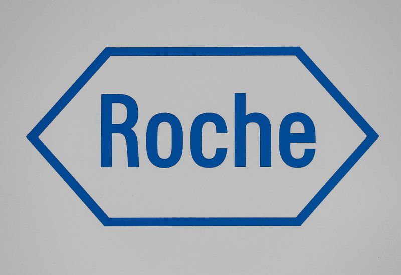 &copy; Reuters. FILE PHOTO: A sign at a diagnostics site for Swiss pharmaceutical giant Roche