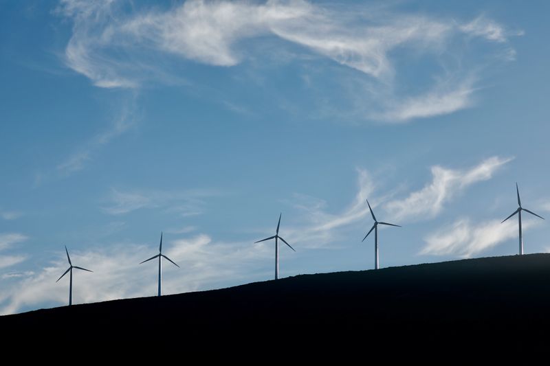 &copy; Reuters. FOTO DE ARCHIVO: Grupo de aerogeneradores cerca del municipio de La Mesa