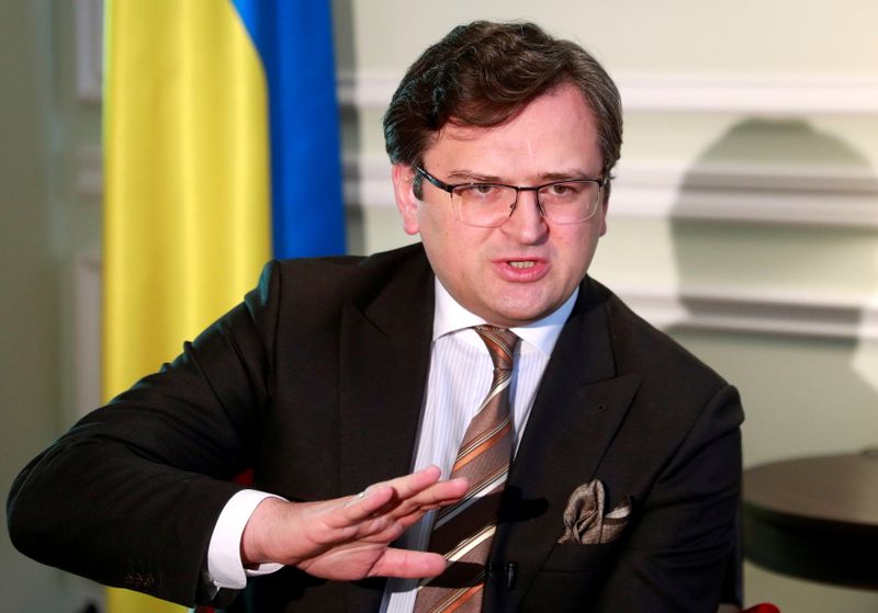 &copy; Reuters. Ministro das Relações Exteriores da Ucrânia, Dmytro Kuleba, durante entrevista à Reuters em Kiev