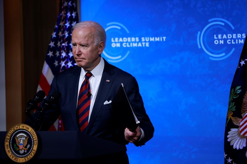 &copy; Reuters. Biden participata de cúpula virtual sobre clima na Casa Branca