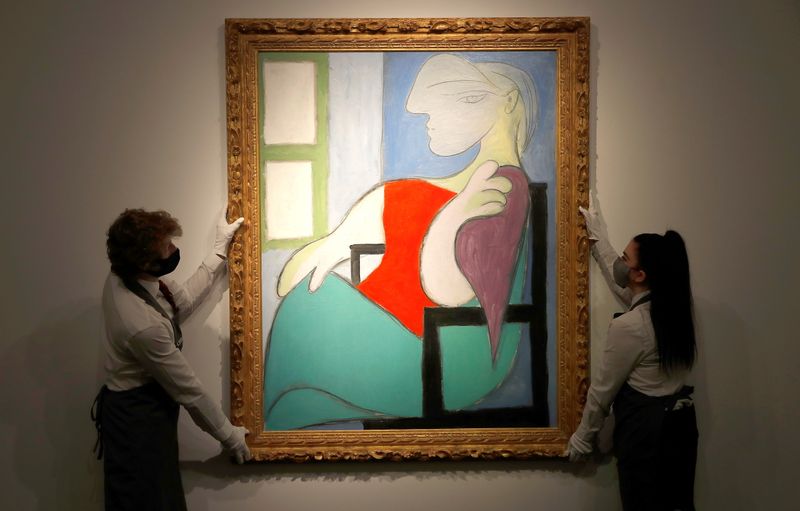 &copy; Reuters. Artworks go on show ahead of Christie&apos;s New York spring season of evening sales, in London